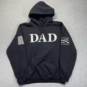 Grunt Style Dad Graphic Hoodie Men’s L Black Pullover Sweatshirt Vintage Y2K